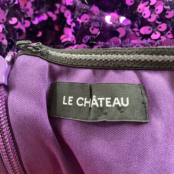 Le Chateau Sequin Velvet Bustier Mini Cocktail Dress - Picture 7 of 8